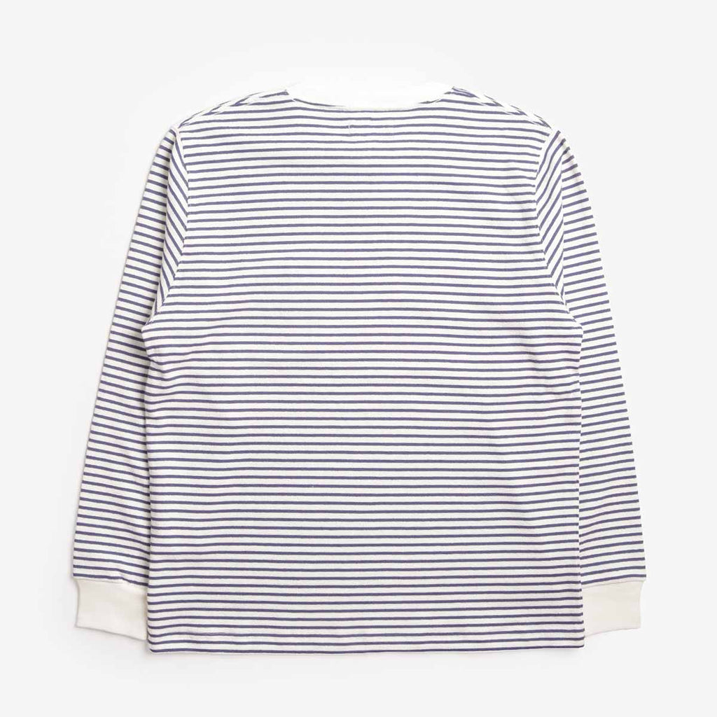 Beams Plus Pocket Inlay Stripe T-Shirt, Off White, Detail Shot 4