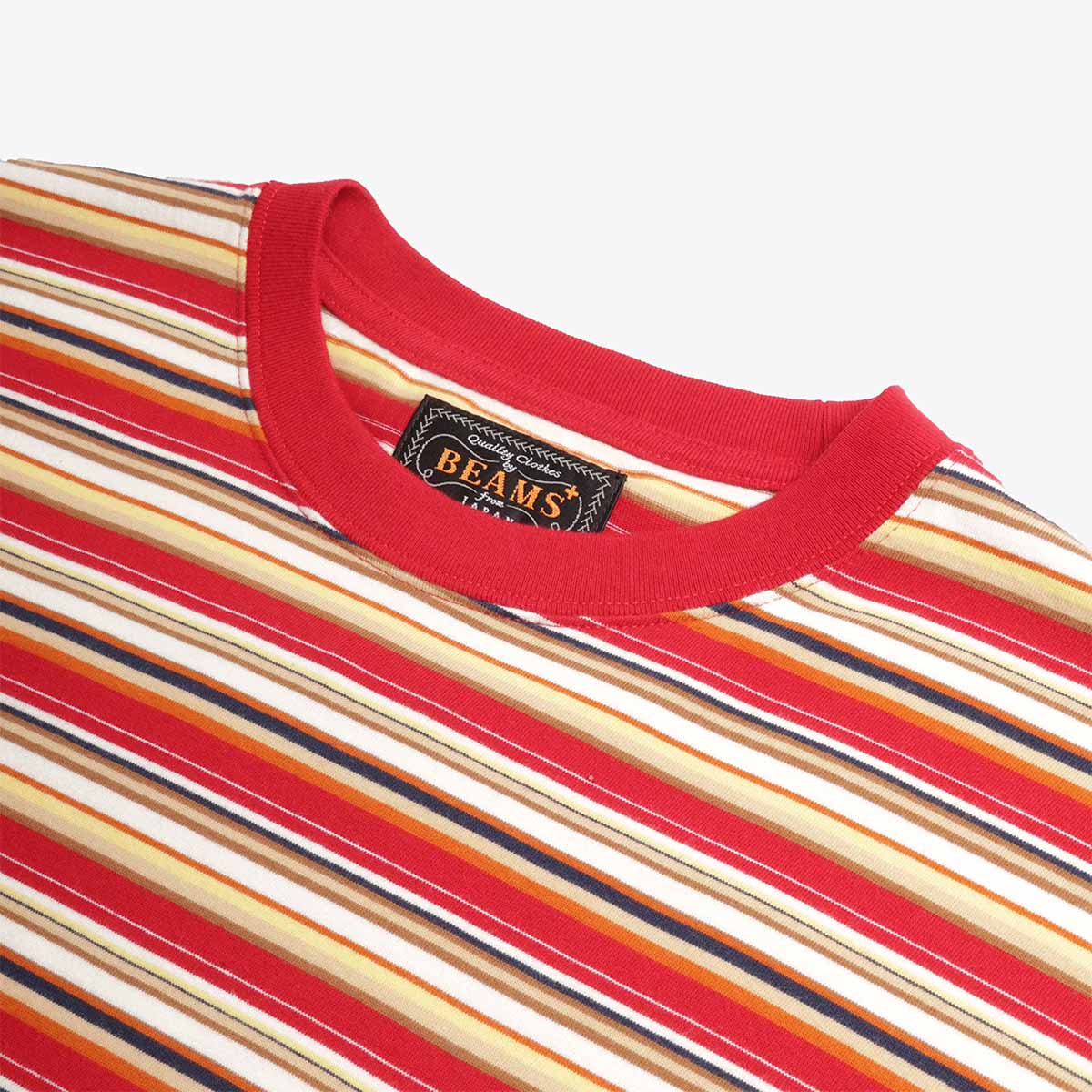 main Beams Plus Multi Stripe Pocket T-Shirt, Red, Detail Shot 2