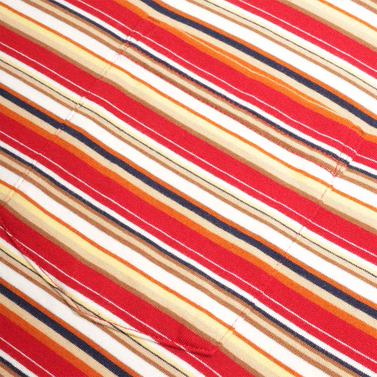 Beams Plus Multi Stripe Pocket T-Shirt, Red, Detail Shot 3