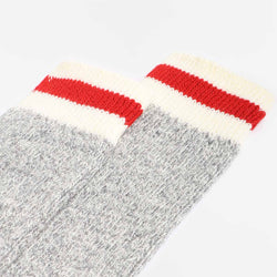 thumbnail Beams Plus Rag Socks, Grey Red, Detail Shot 4
