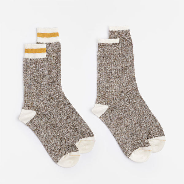 Beams Plus Rag Socks, Khaki Yellow, Detail Shot 1