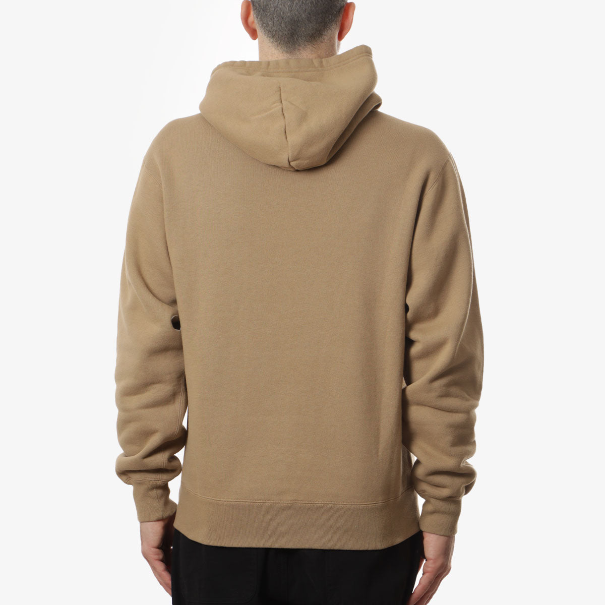 Beams Plus Raised Back Sweat Pullover Hoodie, Khaki, Detail Shot 3