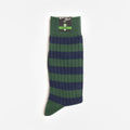 Beams Plus Rib Border Socks, Green Navy, Detail Shot 1