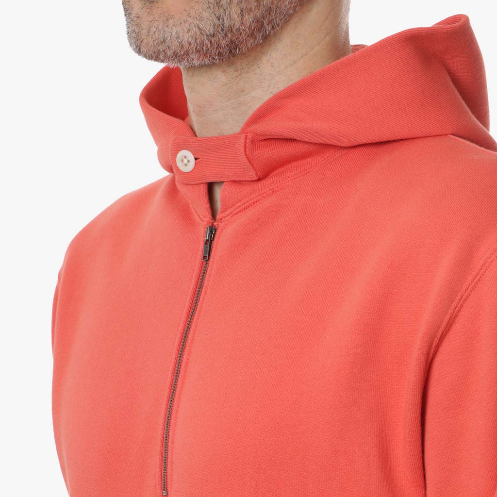 Beams Plus Sweat Half Zip Hoodie, Red, Detail Shot 2