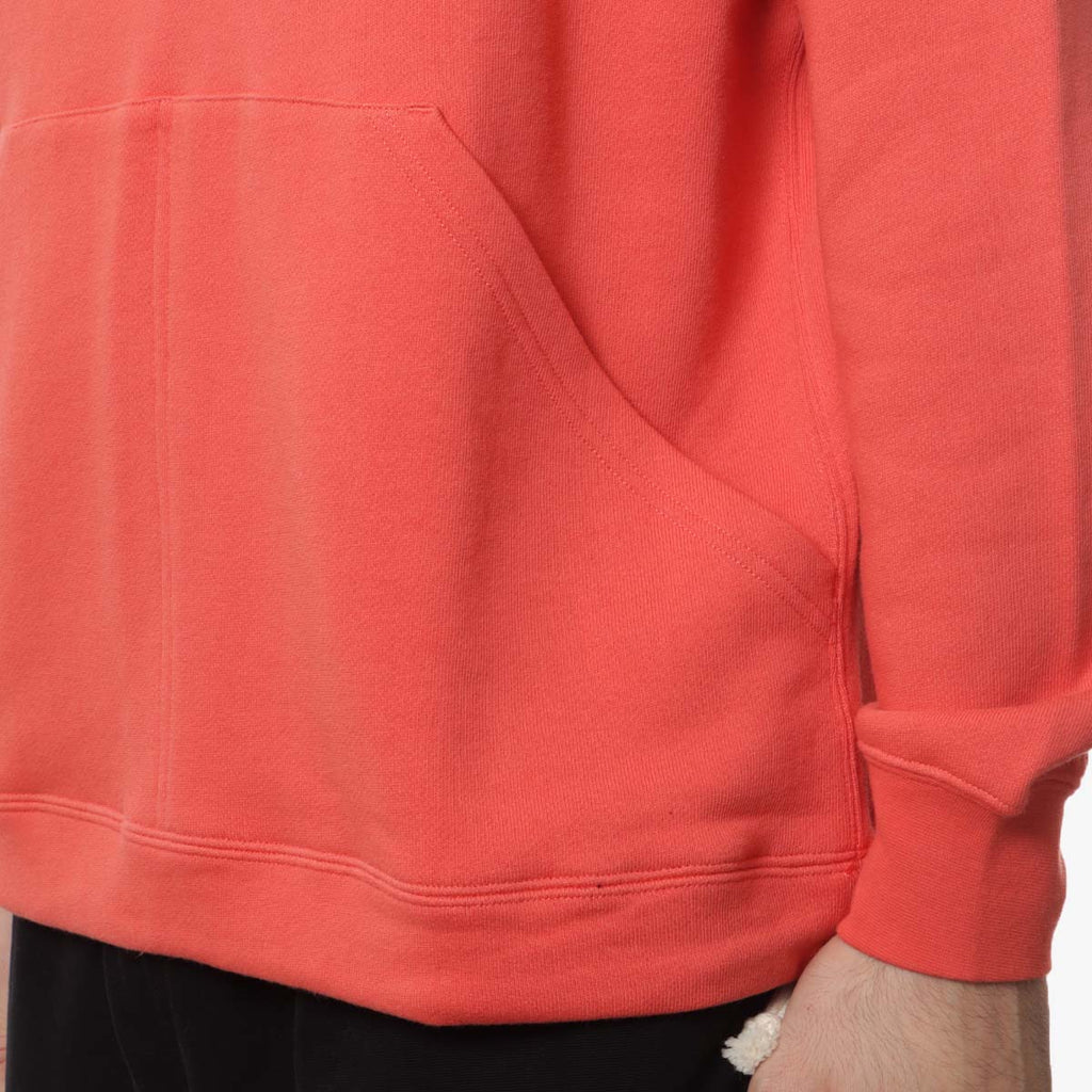 Beams Plus Sweat Half Zip Hoodie, Red, Detail Shot 3