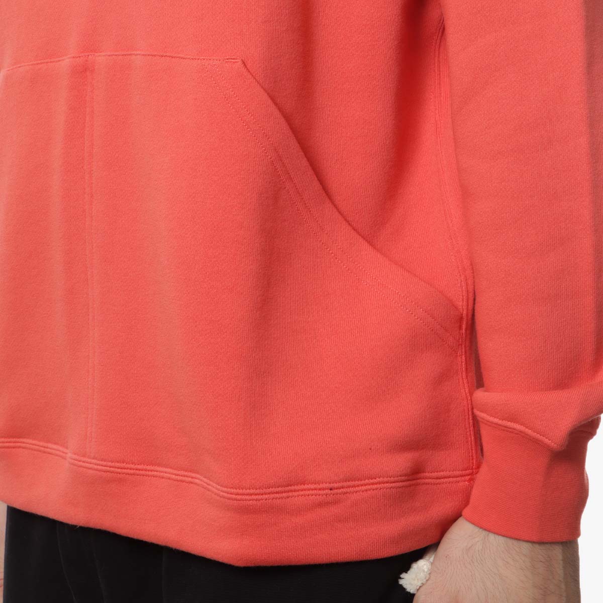 Beams Plus Sweat Half Zip Hoodie, Red, Detail Shot 3