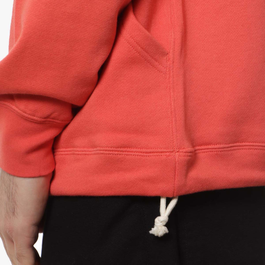Beams Plus Sweat Half Zip Hoodie, Red, Detail Shot 4