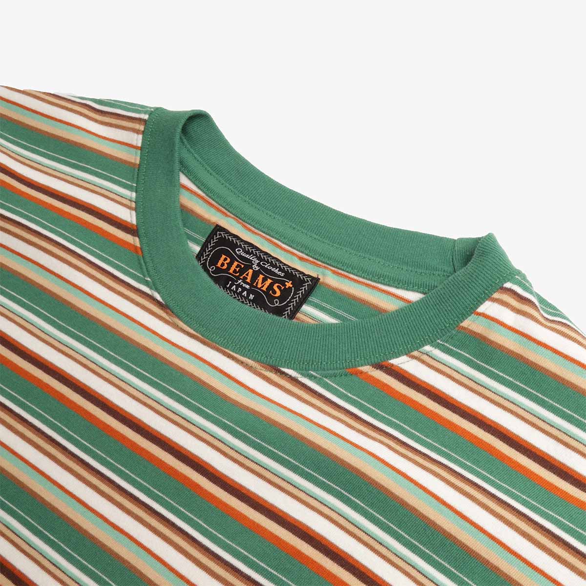 Beams Plus Multi Stripe Pocket T-Shirt, Green, Detail Shot 2