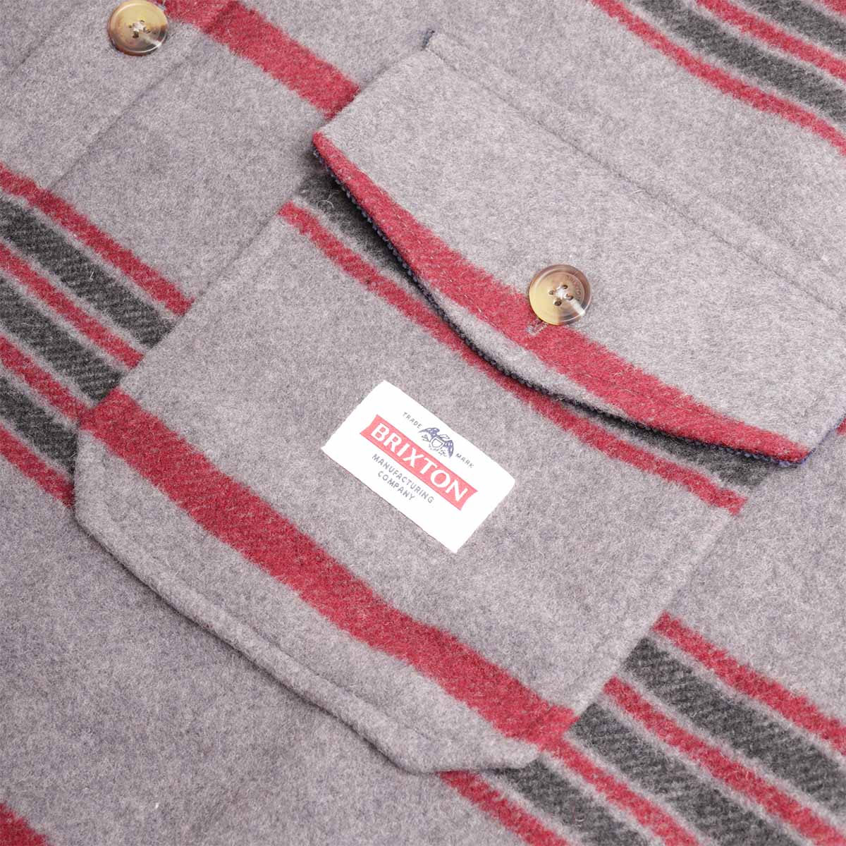 Brixton Altered Threads Overshirt, Multi Blanket Stripe, Detail Shot 4