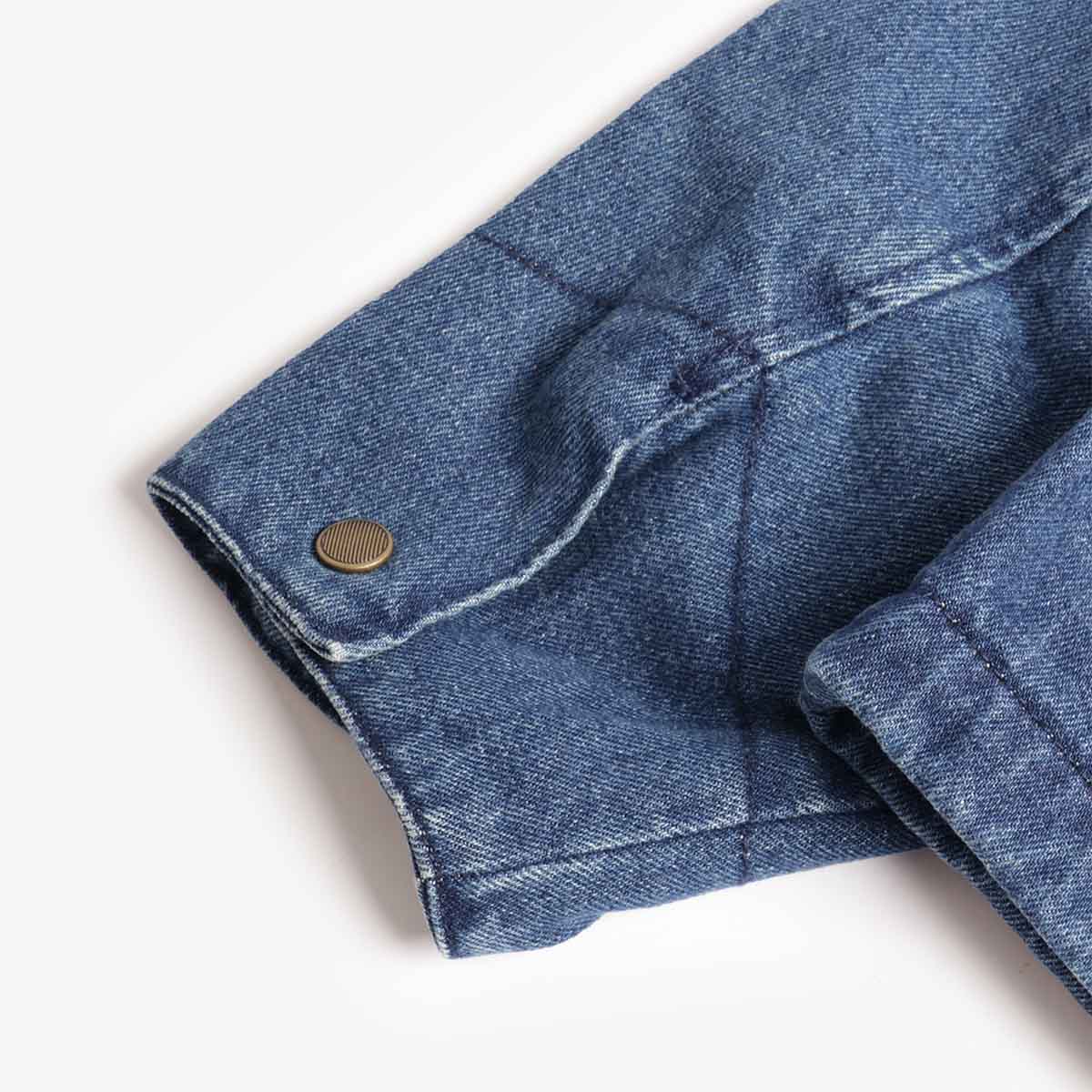 Brixton Altered Threads Lined Garage Jacket, Medium Wash Denim, Detail Shot 5