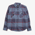 Brixton Bowery Flannel Shirt, Bering Sea Mood Indigo Adrenaline Rush, Detail Shot 1