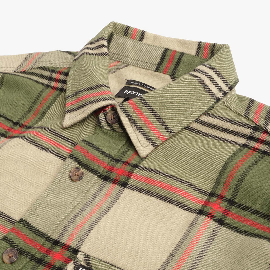 Brixton Bowery Flannel Shirt, Wild Green Elm Adrenaline Rush, Detail Shot 3