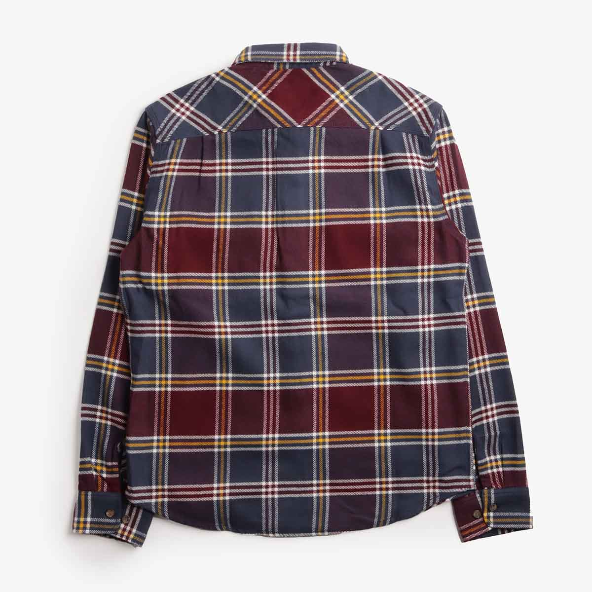 main Brixton Bowery Flannel Shirt, Mood Indigo Port Saffron, Detail Shot 2