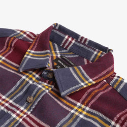 thumbnail Brixton Bowery Flannel Shirt, Mood Indigo Port Saffron, Detail Shot 4