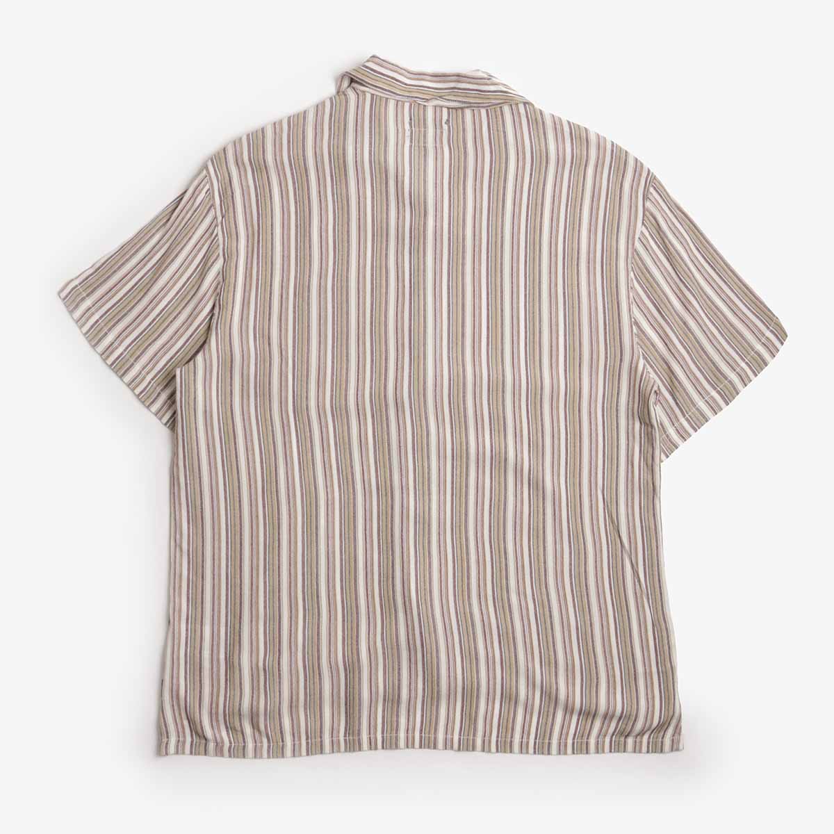 Brixton Bunker Twisted Stripe Woven Shirt, Robust Red, Detail Shot 2