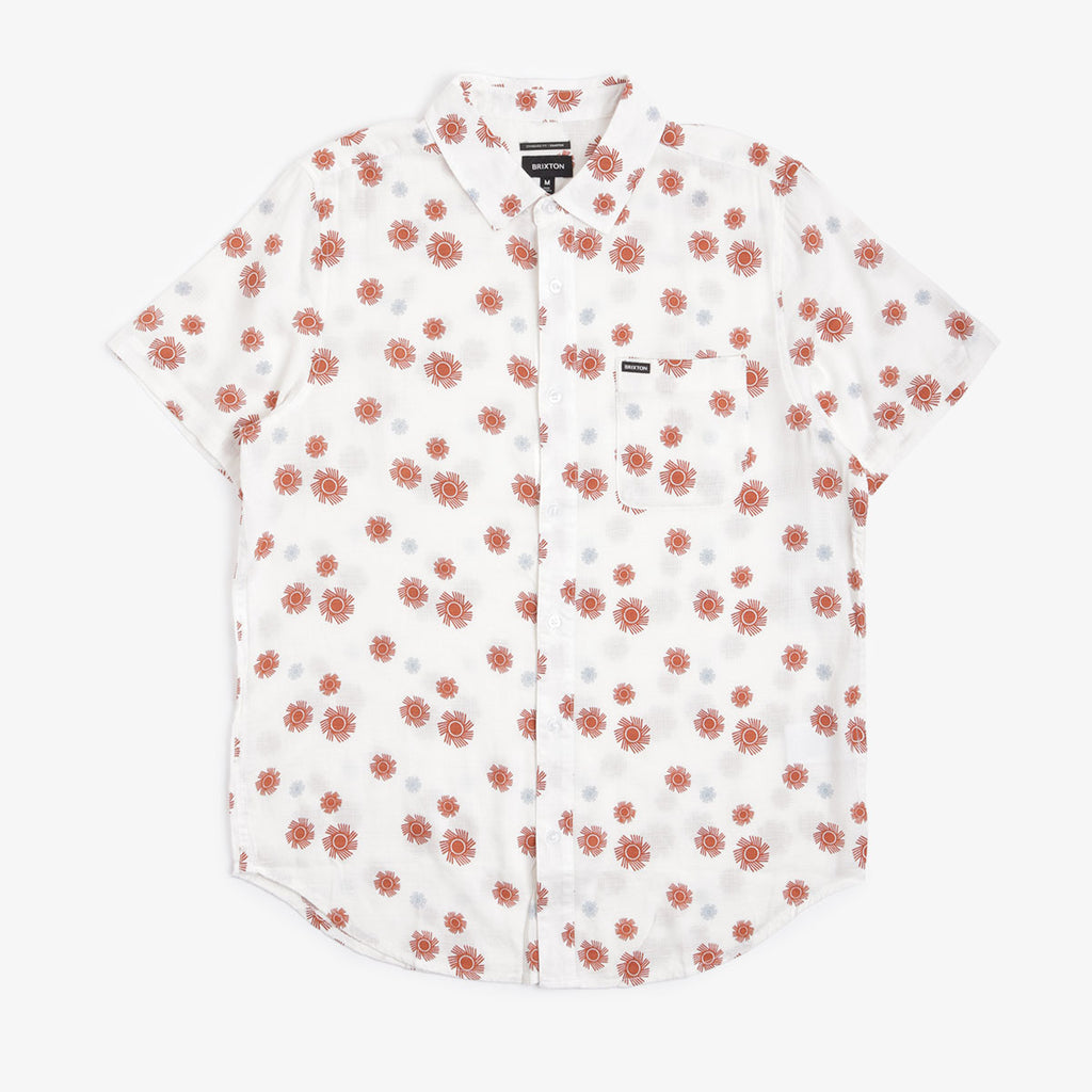 Brixton Charter Slub Woven Shirt, Off White Sol, Detail Shot 4