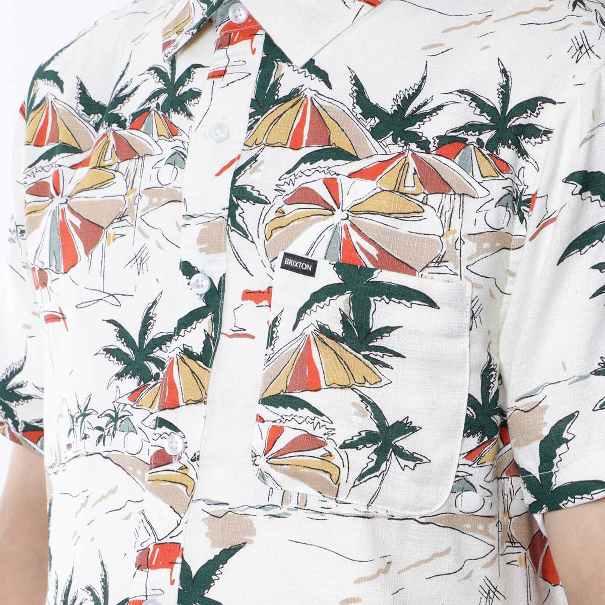 Brixton Charter Slub Woven Shirt, Off White Umbrella Scene, Detail Shot 2