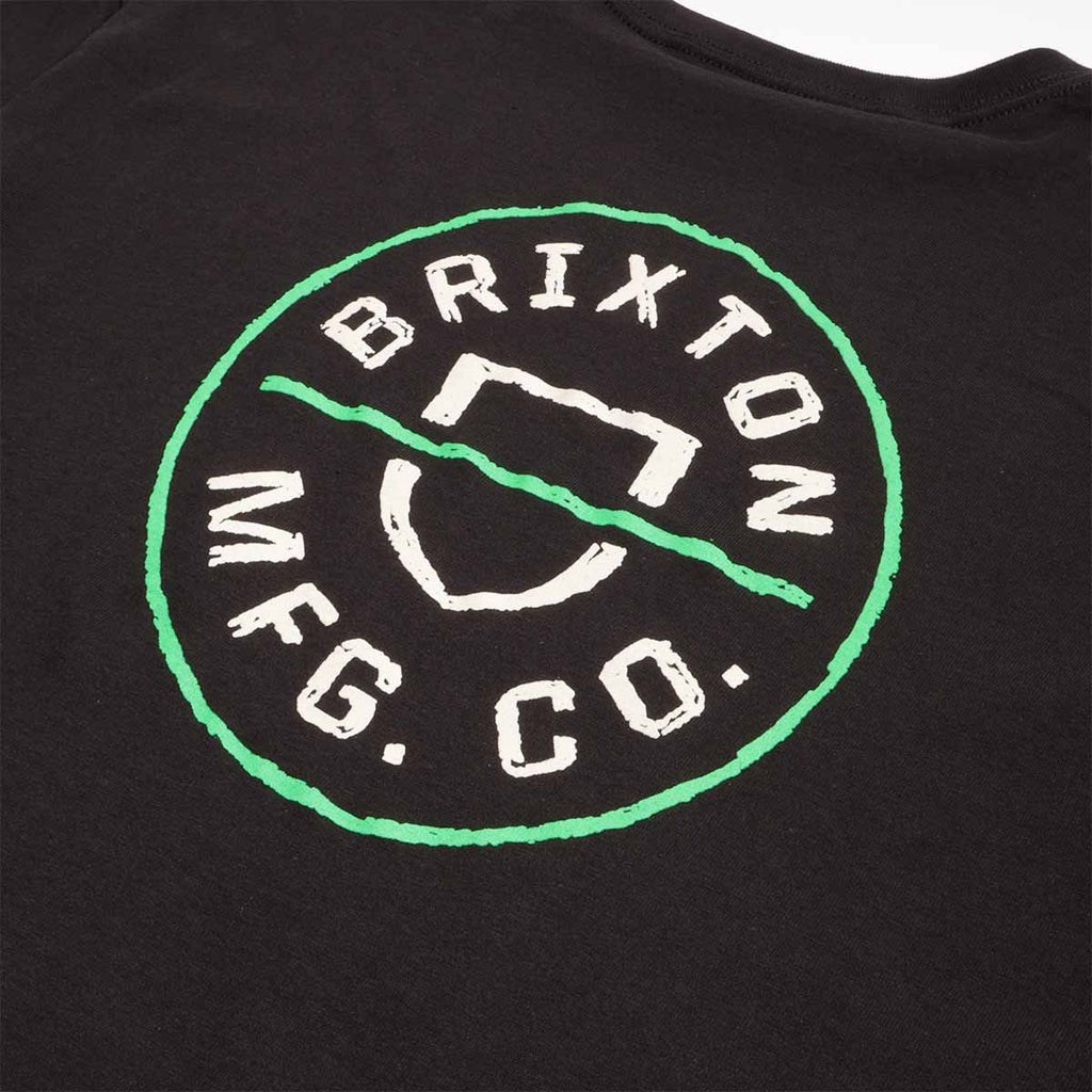 Brixton Crest II T-Shirt, Black Stone Green, Detail Shot 4