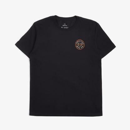 Brixton Crest II T-Shirt, Black Persimmon Orange Sand, Detail Shot 2