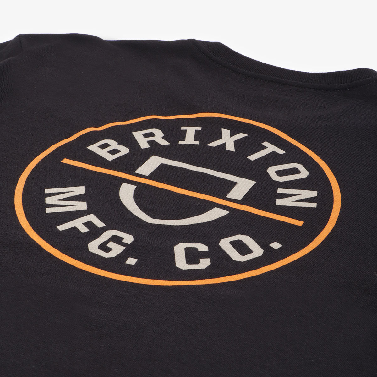 Brixton Crest II T-Shirt, Black Persimmon Orange Sand, Detail Shot 4
