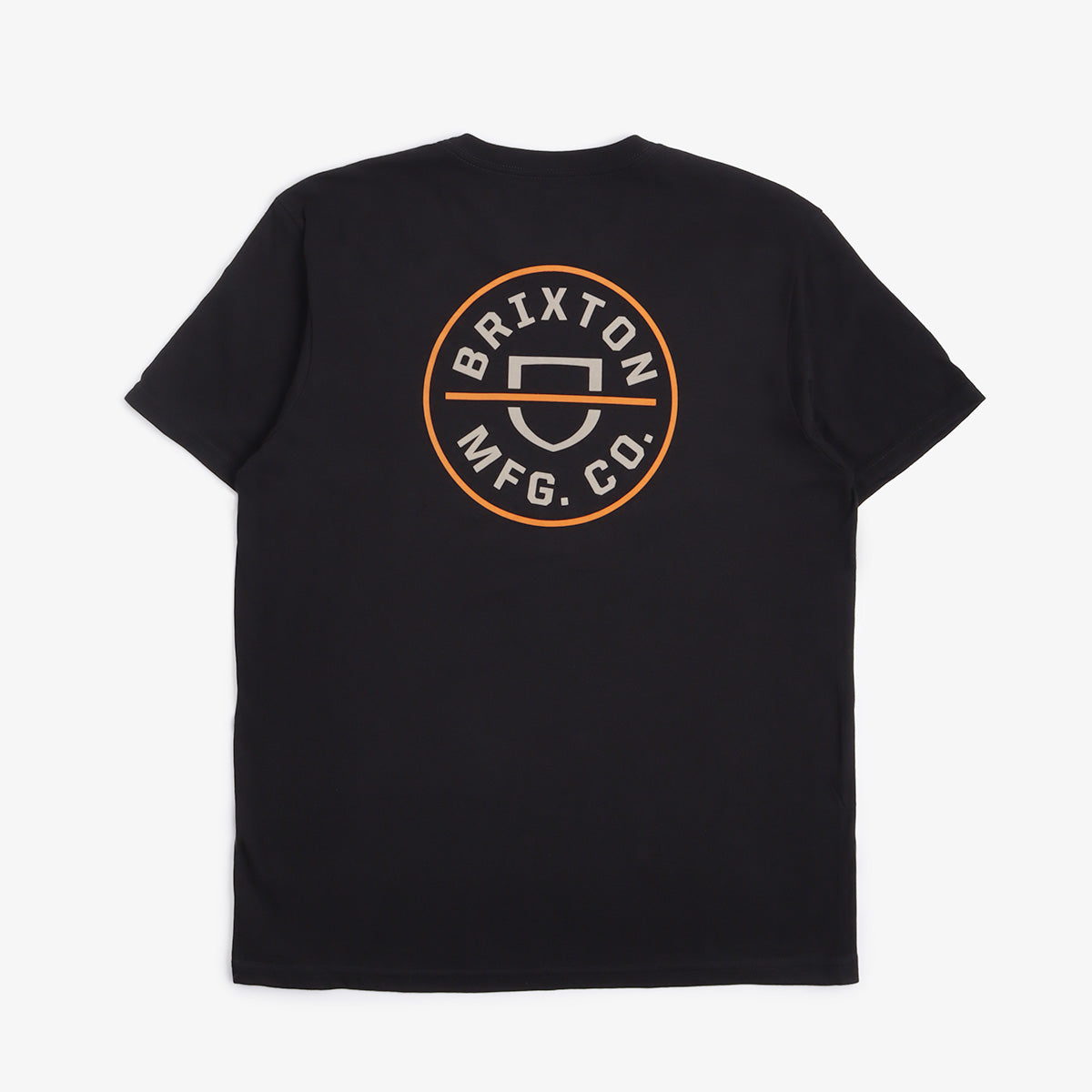 Brixton Crest II T-Shirt, Black Persimmon Orange Sand, Detail Shot 1