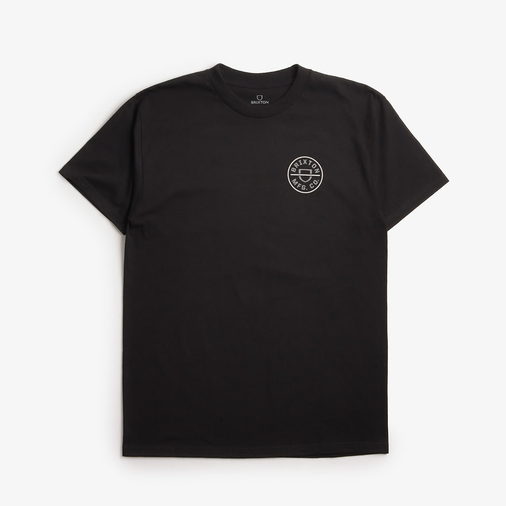 Brixton Crest II T-Shirt, Black Dark Sage Warm Grey, Detail Shot 2