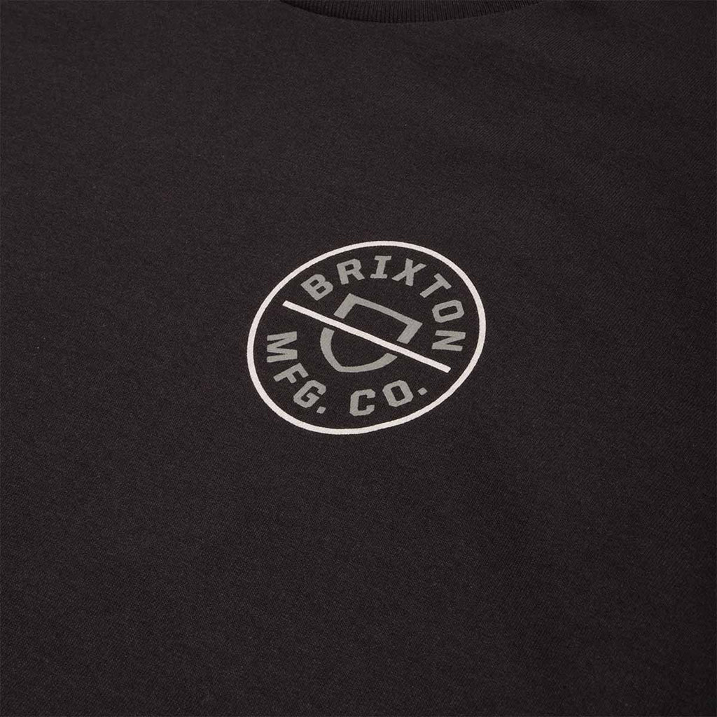 Brixton Crest II T-Shirt, Black Dark Sage Warm Grey, Detail Shot 3
