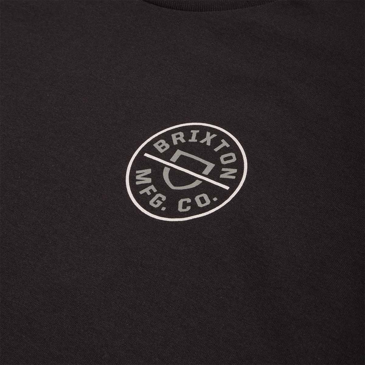 Brixton Crest II T-Shirt, Black Dark Sage Warm Grey, Detail Shot 3