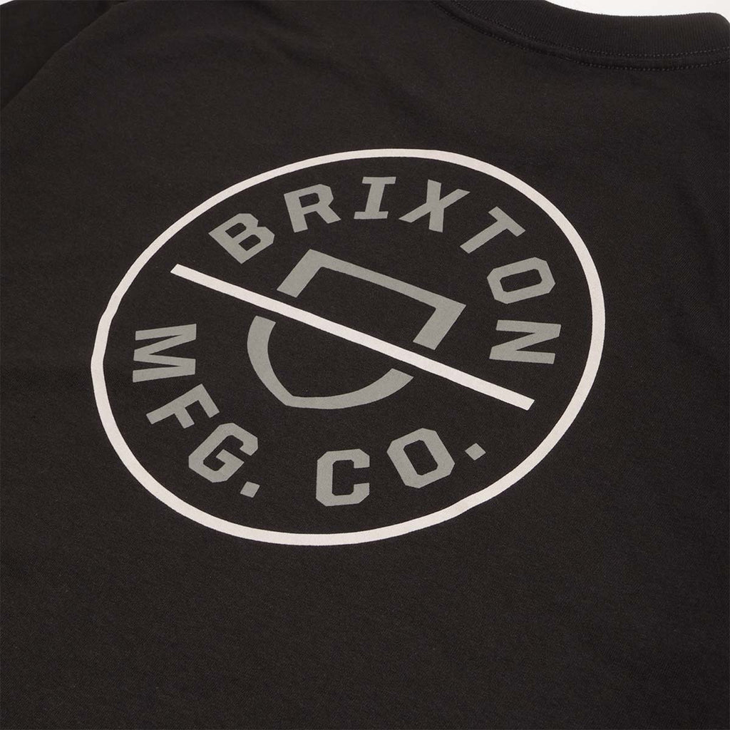 Brixton Crest II T-Shirt, Black Dark Sage Warm Grey, Detail Shot 4
