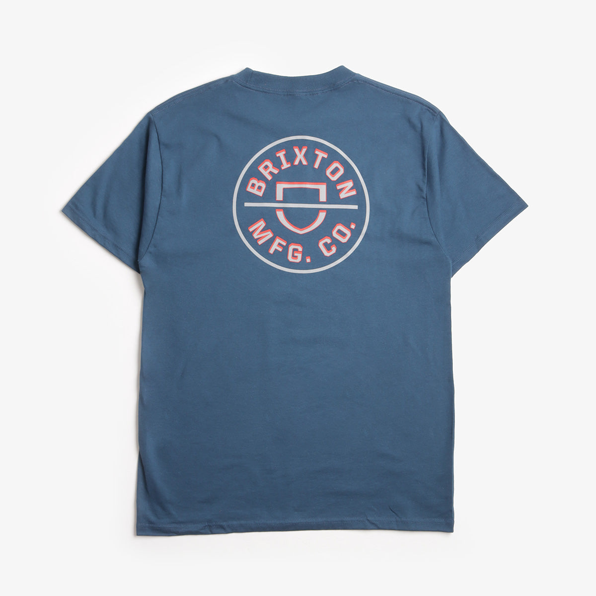 Brixton Crest II T-Shirt, Harbor Blue Grey Blue Dark Red, Detail Shot 2