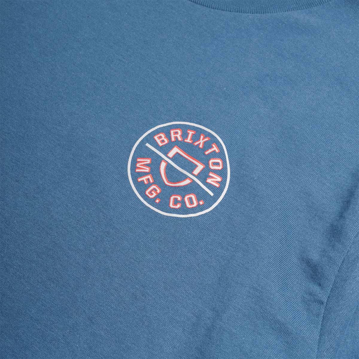 Brixton Crest II T-Shirt, Harbor Blue Grey Blue Dark Red, Detail Shot 3