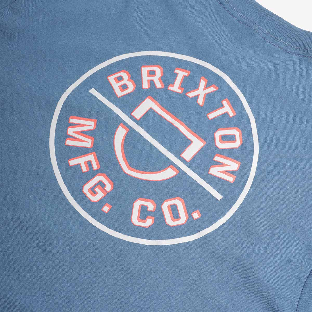 Brixton Crest II T-Shirt, Harbor Blue Grey Blue Dark Red, Detail Shot 4
