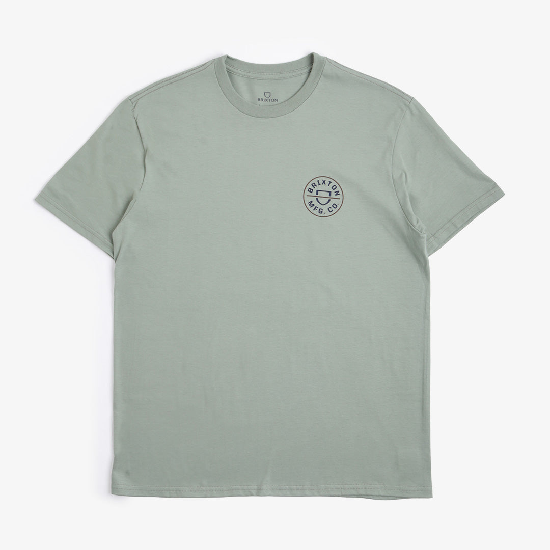 Brixton Crest II T-Shirt, Chinois Green Washed Navy Sepia, Detail Shot 2