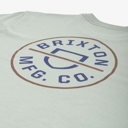 Brixton Crest II T-Shirt, Chinois Green Washed Navy Sepia, Detail Shot 4
