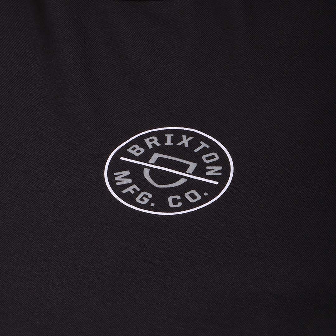 Brixton Crest II T-Shirt, Black Mineral Grey White, Detail Shot 3