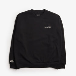 thumbnail Brixton Embroidered Heavyweight Crew Sweatshirt, Black, Detail Shot 1