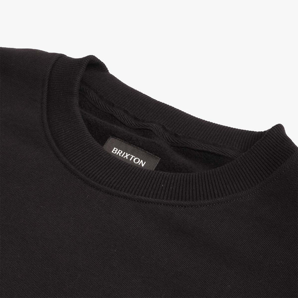 Brixton Embroidered Heavyweight Crew Sweatshirt, Black, Detail Shot 4