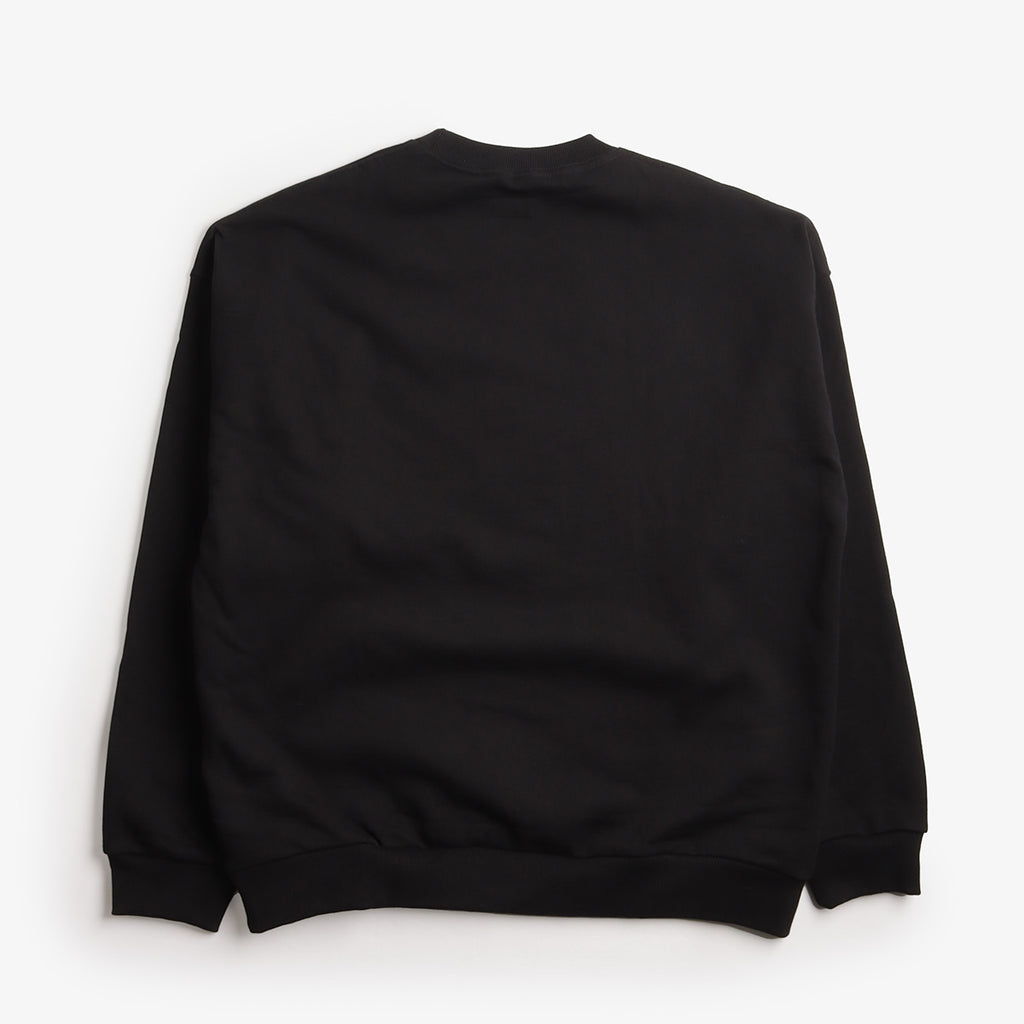 Brixton Embroidered Heavyweight Crew Sweatshirt, Black, Detail Shot 5