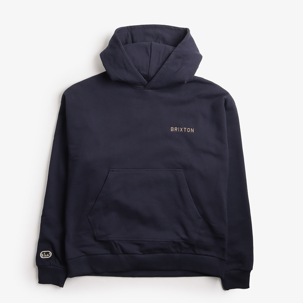 Brixton Embroidered Heavyweight Hoodie, Mood Indigo, Detail Shot 1