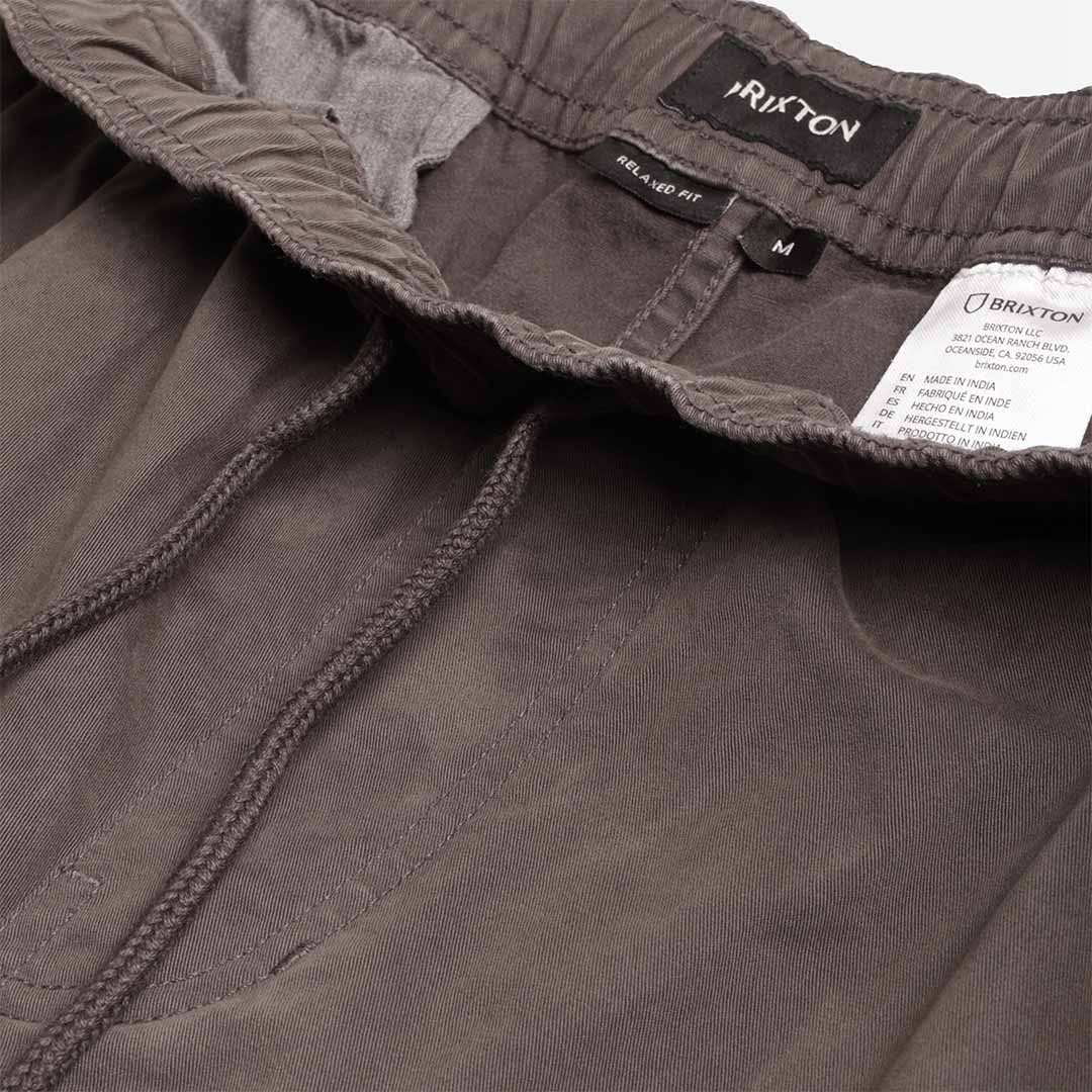 main Brixton Everyday Vintage Wash Shorts, Washed Black, Detail Shot 3