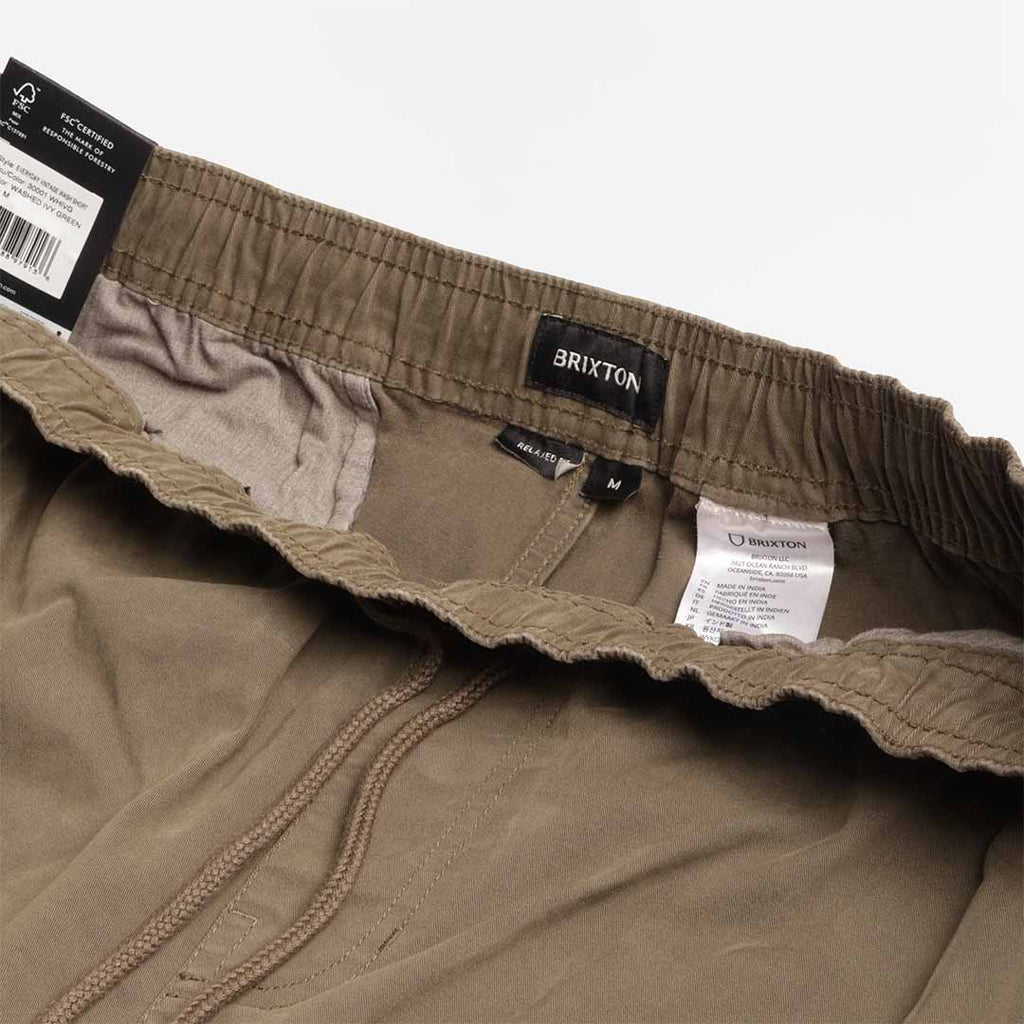 Brixton Everyday Vintage Wash Shorts, Washed Ivy Green, Detail Shot 4