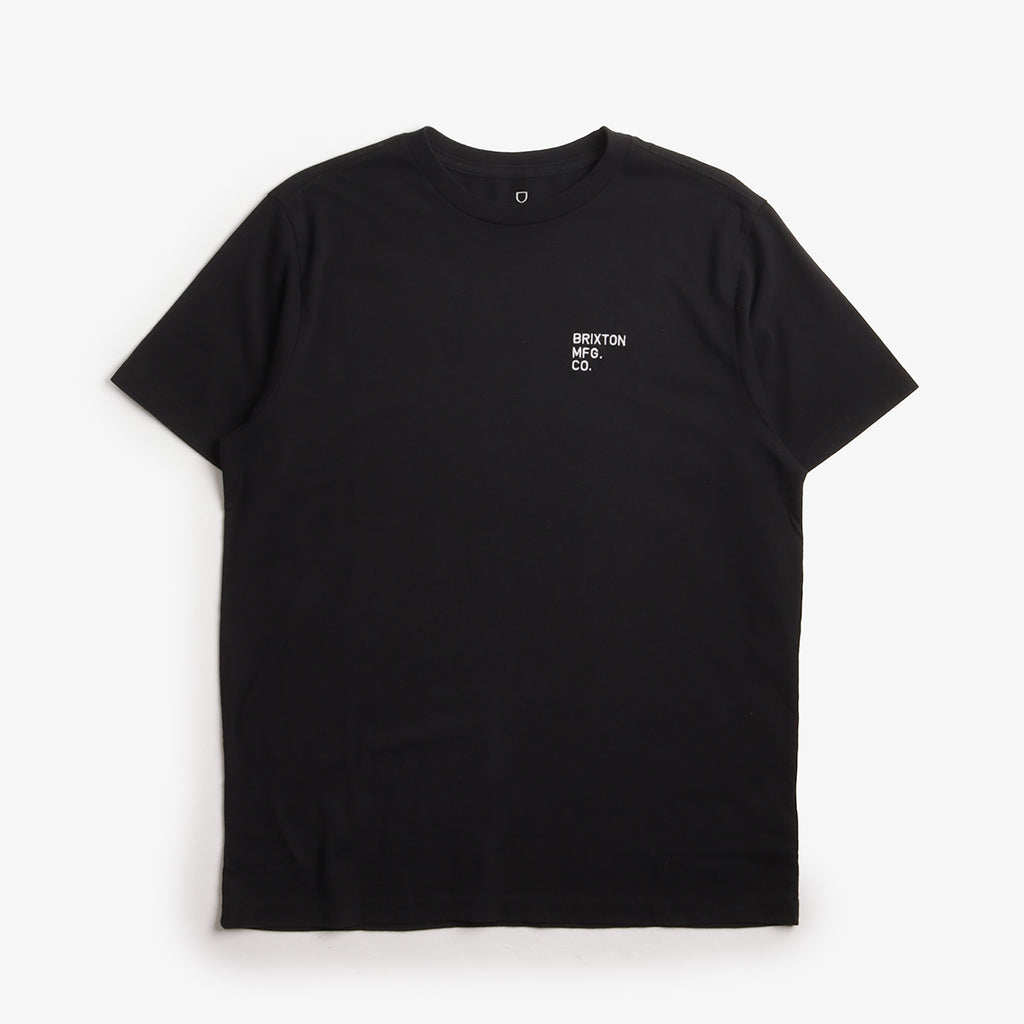 Brixton Gage Premium T-Shirt, Black Worn Wash, Detail Shot 2