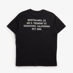 thumbnail Brixton Gage Premium T-Shirt, Black Worn Wash, Detail Shot 1