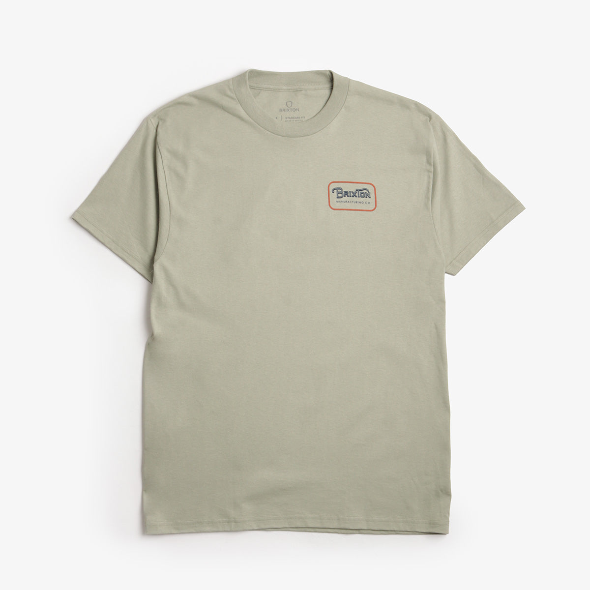 Brixton Grade T-Shirt, Desert Green Dark Navy Amber, Detail Shot 1