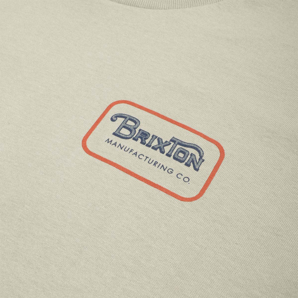 Brixton Grade T-Shirt, Desert Green Dark Navy Amber, Detail Shot 3