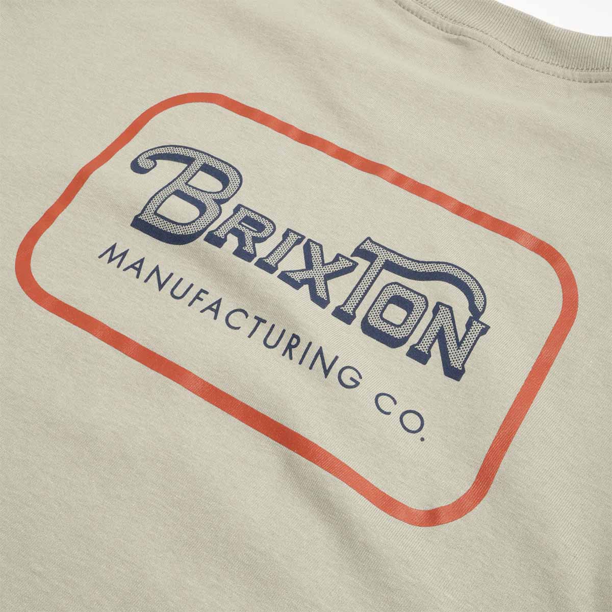 Brixton Grade T-Shirt, Desert Green Dark Navy Amber, Detail Shot 4