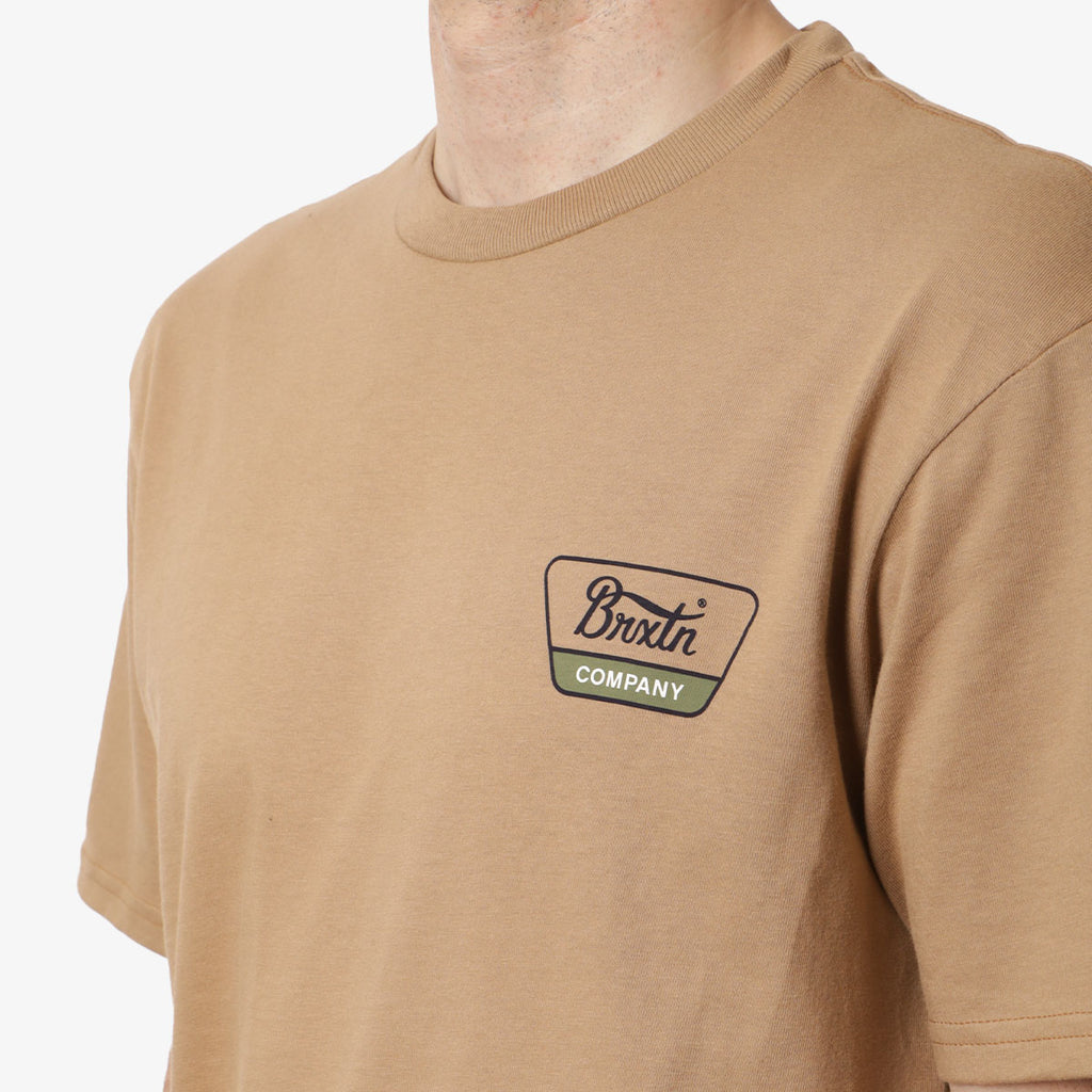 Brixton Linwood T-Shirt, Tiger's Eye Navy Olive, Detail Shot 3