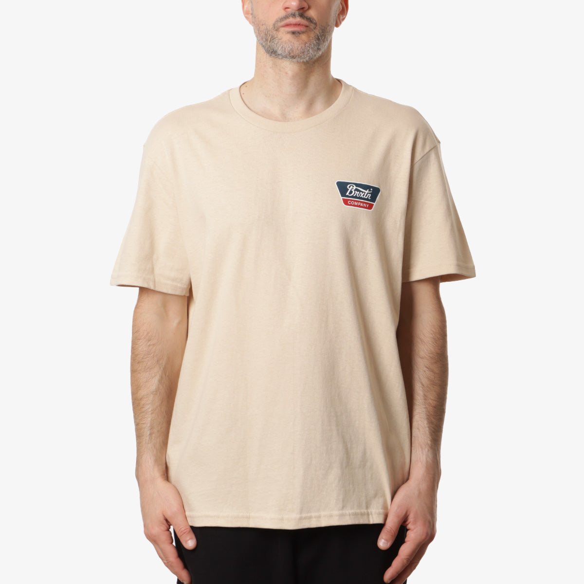 Brixton Linwood T-Shirt, Cream, Detail Shot 2
