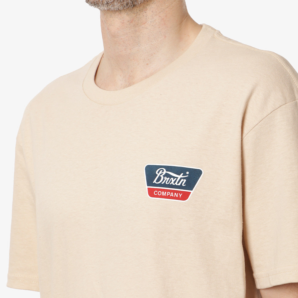 Brixton Linwood T-Shirt, Cream, Detail Shot 4