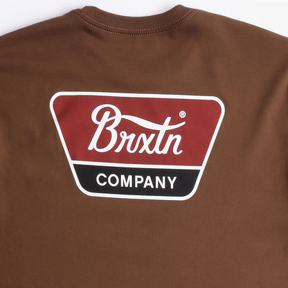 Brixton Linwood T-Shirt, Dark Earth Island Berry Black, Detail Shot 4